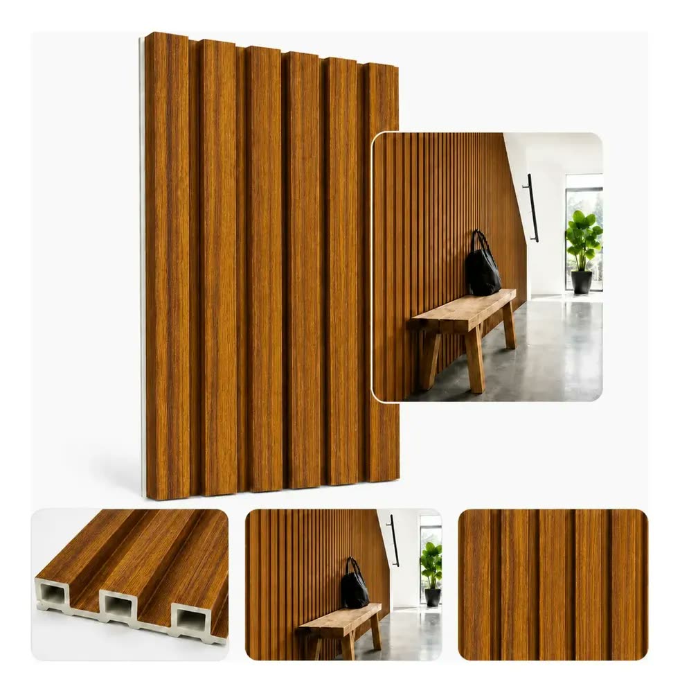Painel Ripado 3D WPC Freijo para Parede e Teto