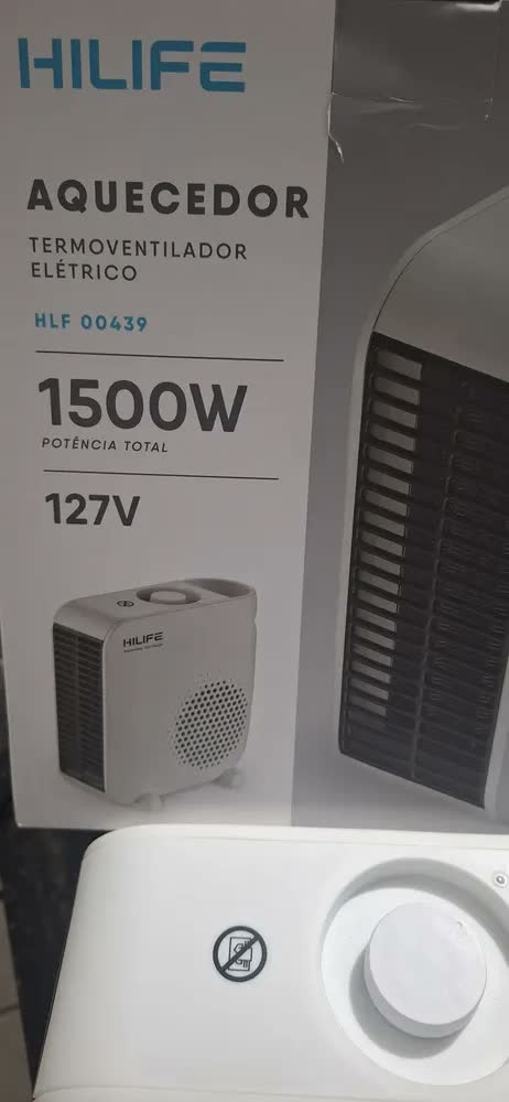 foto de Aquecedor De Ar Elétrico Portátil Hilife Branco 1500w/2000w Branco