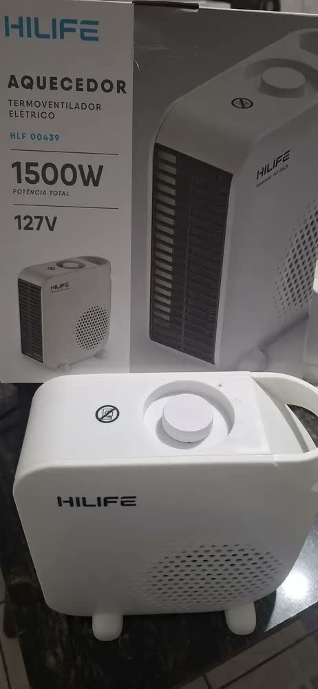foto de Aquecedor De Ar Elétrico Portátil Hilife Branco 1500w/2000w Branco