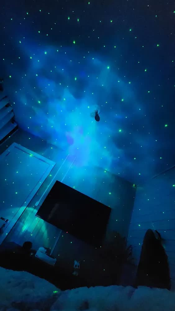 foto de Luminária Astronauta Projetor de Luz Galáxia Nebulosa Estrelas Infantil Quarto Tedy cc