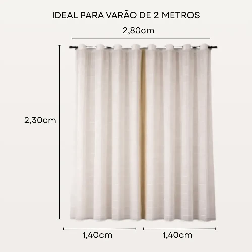 JVM Home & Decor Blackout PVC Voil 2,80x2,30 Bege Sala e Quarto