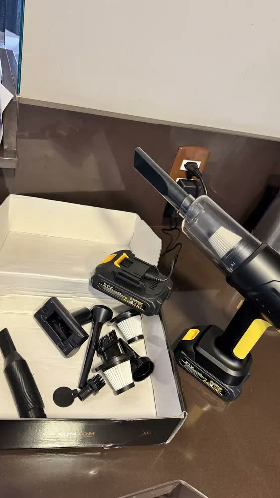 foto de Aspirador De Pó Soprador Bateria Recarregável De 21V Com Filtro Reutilizável Portátil Sem Fio Limpeza Completa Casa Automoveis