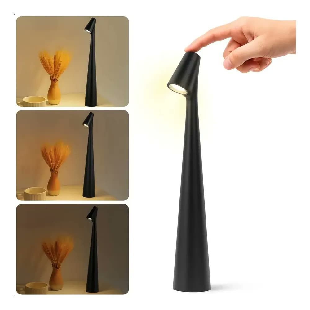 Luminaria Mesa Escritorio Estudo Abajur Quarto Cabeceira Led Cúpula Preto Estrutura Preto