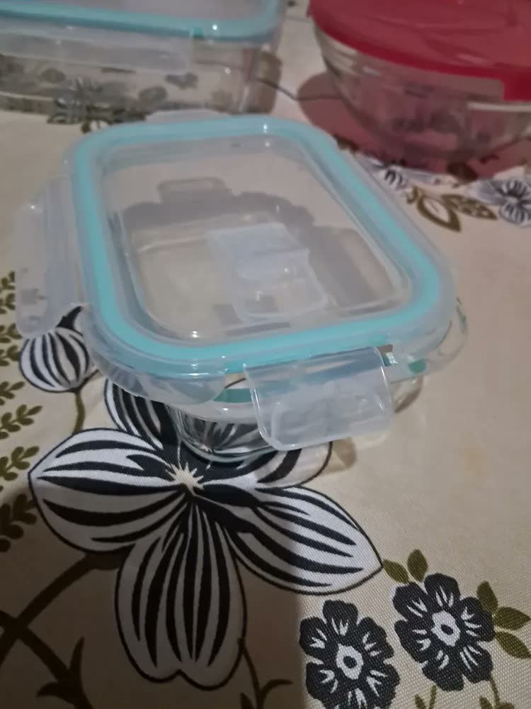 foto de Kit 3 Potes de Vidro com Tampa Hermética com Válvula de Respiração