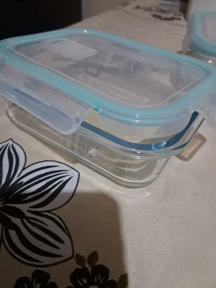 foto de Kit 3 Potes de Vidro com Tampa Hermética com Válvula de Respiração