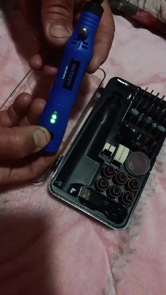 foto de Mini Retífica Portátil Kit Profissional 76 em 1 Potente Sem fio Recarregável