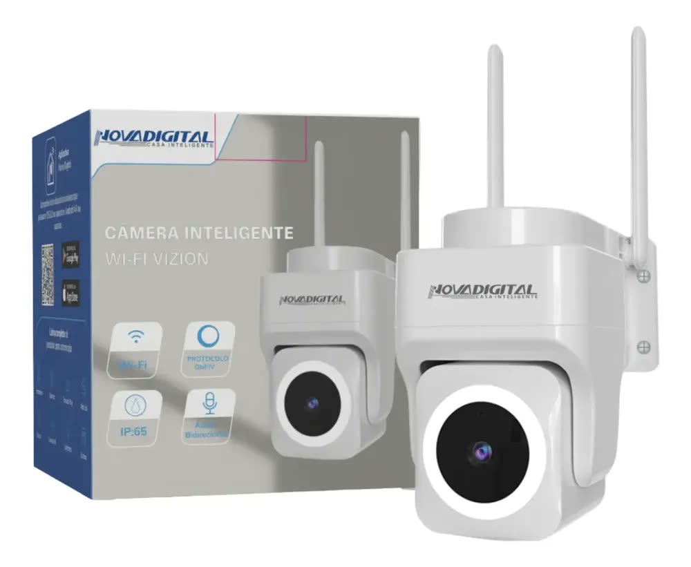 foto de Câmera de Segurança Dome NovaDigital CS-VIZION 3MP Wi-Fi com PTZ e Visão Noturna