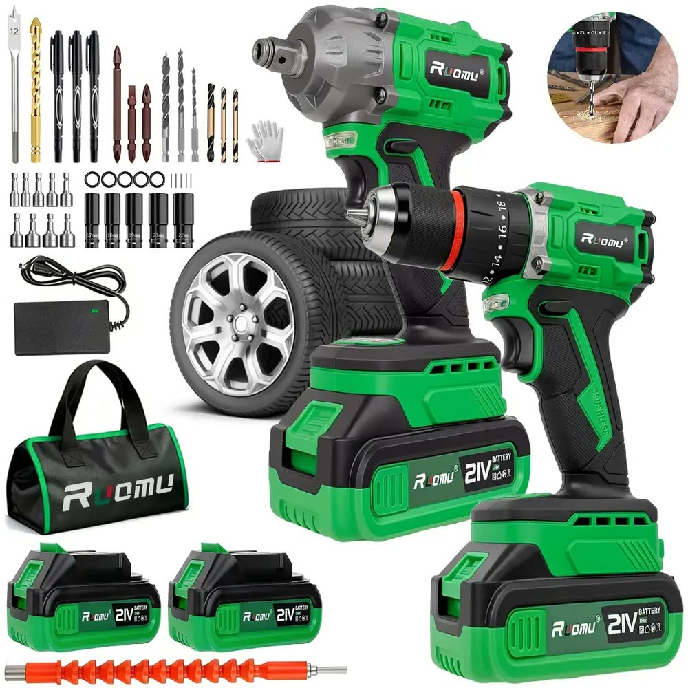 Kit Furadeira Parafusadeira Chave De Impacto Brushless