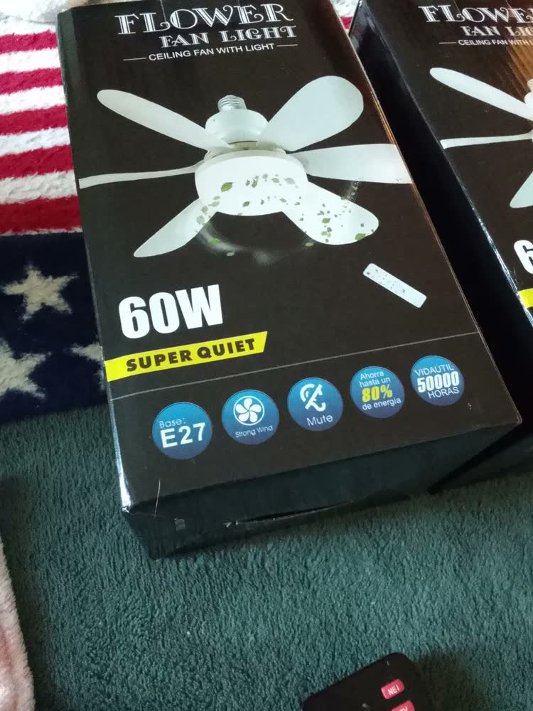 foto de Ventilador De Teto Paraiso Com Lâmpada Led E27 60w Controle Remoto Branco Com Timer De Sono 2h E 4h Silencioso Luz Quente Fria E Neutra 3 Velocidades 6 Hélices Bivolt Plástico Polipropileno