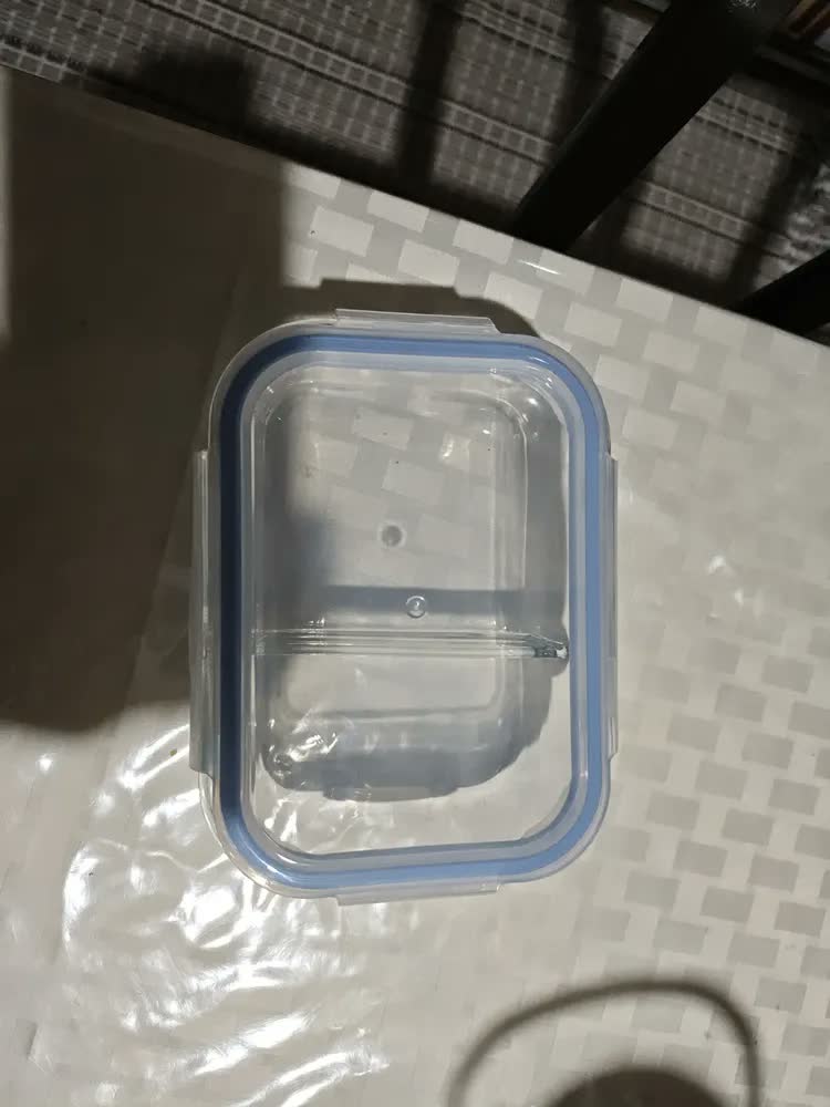 foto de Conjunto 3 Potes Hermético Vidro C/ Divisória Marmita 640ml Transparente
