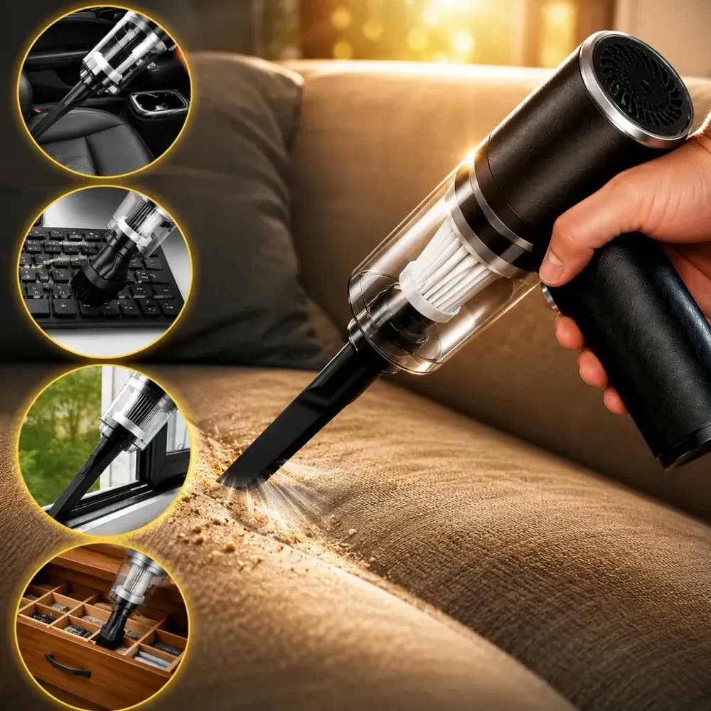 Aspirador de Pó Portátil Sem Fio IMPERAX para Carro e Casa, Recarregável USB