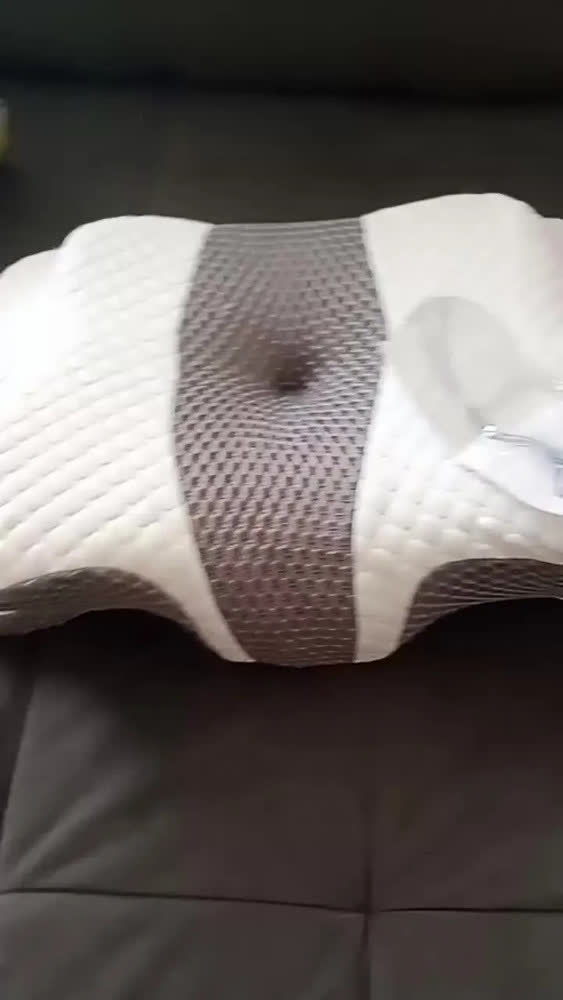 foto de BETWO Travesseiro Cervical Anatômico Ortopédico de Espuma de Memória, Travesseiro Borboleta Ergonômico para Pescoço e Coluna, Apoio Cervical para Dormir de Lado e de Costas, Suporte para Dormir, Cinza