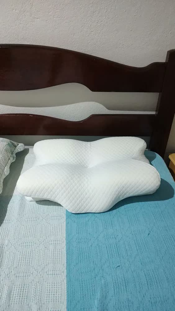foto de Travesseiro Cervical Ortopédico Magnétic Carvão Ativado Ergonomia Anti Apneia Ronco Alivio Dores
