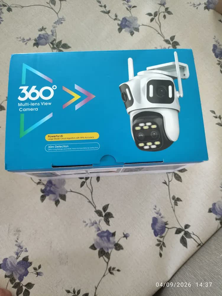 foto de Câmera de Segurança DUNCIM XM90-EU Wi-Fi Tripla Lente para Exterior c/ Visão Noturna Colorida