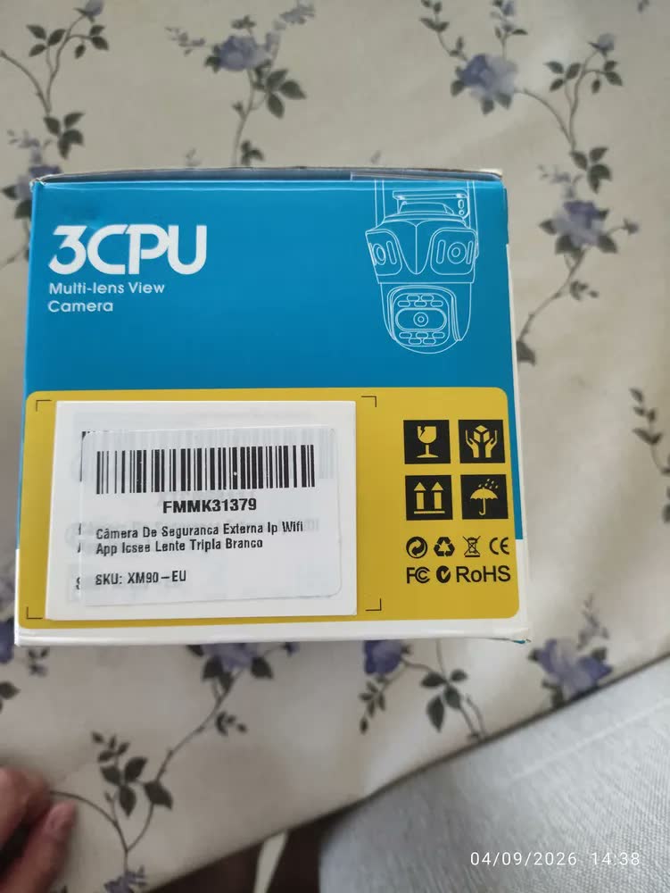foto de Câmera de Segurança DUNCIM XM90-EU Wi-Fi Tripla Lente para Exterior c/ Visão Noturna Colorida
