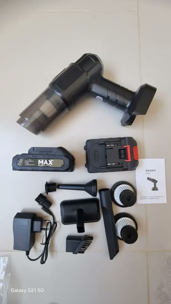 foto de Aspirador De Pó Portatil Recarregável Turbo 48v 13000mah 2 em 1 Casa Sem Fio Automotivo Elétrico Soprador Para Casa Carro Escritório Usb