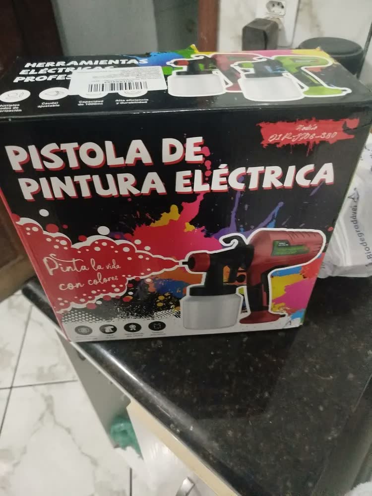 foto de Pistola de Pintura Elétrica TOHWPEF 1200W HVLP com 4 Bicos e Reservatório de 1L