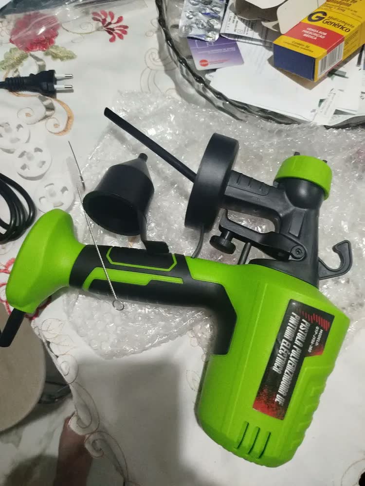 foto de Pistola de Pintura Elétrica TOHWPEF 1200W HVLP com 4 Bicos e Reservatório de 1L