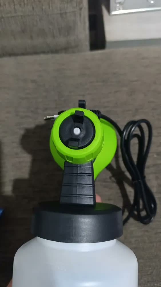 foto de 1200w 1000ml Pistola Para Pintar Eléctrica Profissional 32000rpm Compressor Portatil Pulverizador Jato Hvlp Tinta Com 4 Bicos 3 Spray Regulações Gravidade Bomba Pintar Prevenção Refluxo De Parede/Port