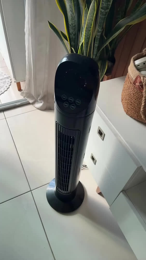 foto de Ventilador De Torre Silencioso Com 3 Velocidades E Timer 9h, Ventilador De Coluna XINGWON Com Controle Remoto, Oscilação 80°, Ideal Para Quarto, Sala E Escritório, Promove A Circulação De Ar