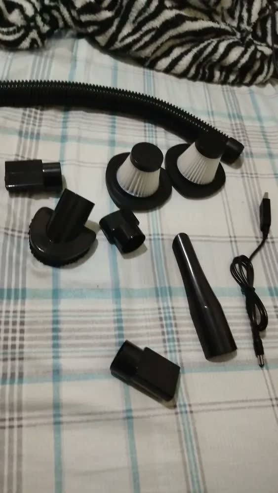 foto de Aspirador de Pó Portátil Sem Fio, Motor Potente 240W, 60000RPM e Sucção 12000Pa, Bateria Recarregável 6000mAh, Aspirador de Mão com 3 Bicos, 3 Filtros Laváveis, 25min Autonomia para Carro Casa Escritó