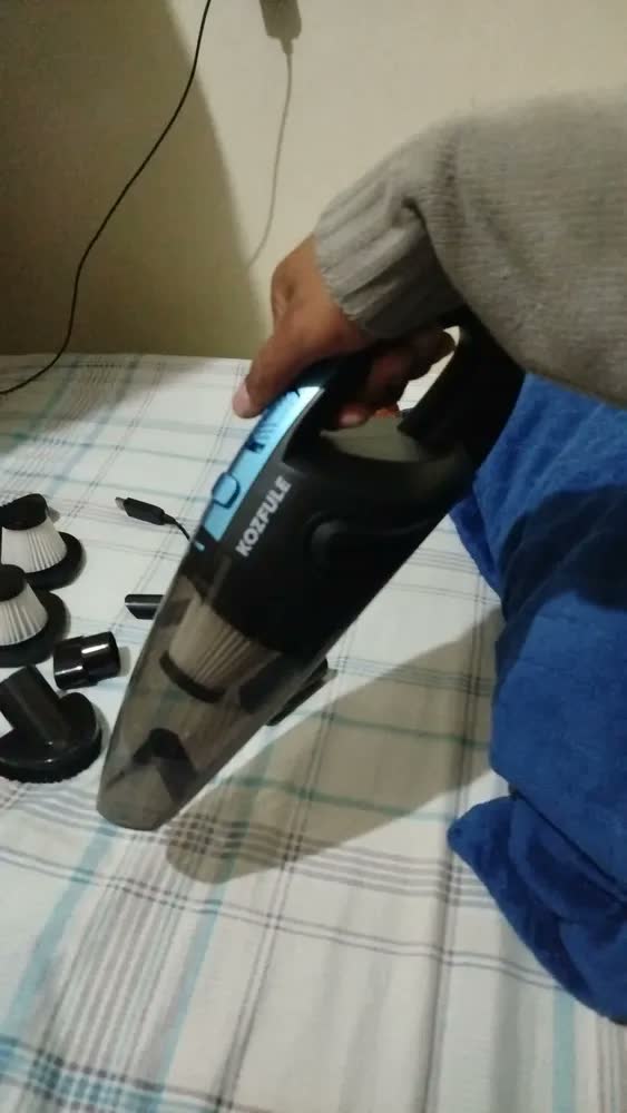 foto de Aspirador de Pó Portátil Sem Fio, Motor Potente 240W, 60000RPM e Sucção 12000Pa, Bateria Recarregável 6000mAh, Aspirador de Mão com 3 Bicos, 3 Filtros Laváveis, 25min Autonomia para Carro Casa Escritó