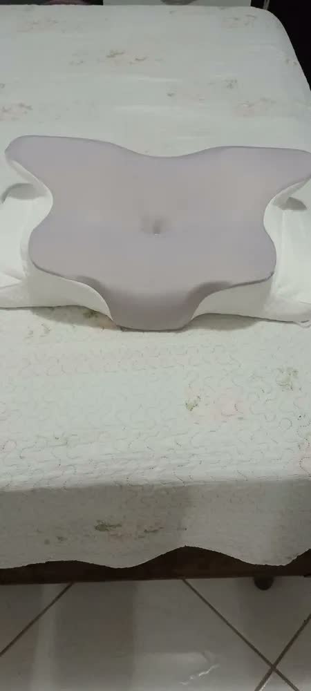 foto de Travesseiro Ortopédico Cervical SingWange para Alívio da Dor com Espuma Viscoelástica e Capa Removível