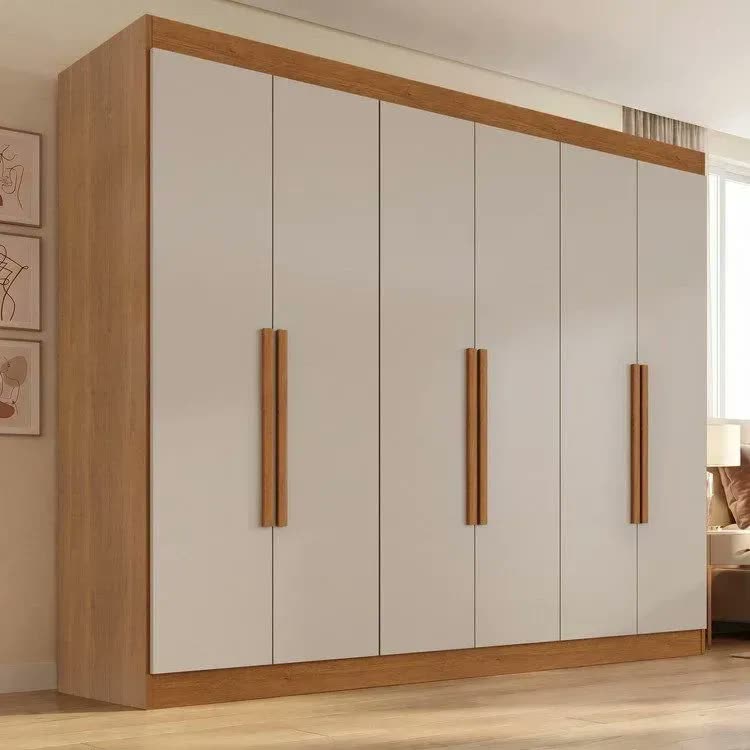 Guarda-roupa Casal Malta 6 Portas 2 Gavetas Yescasa Cinamomo/off White