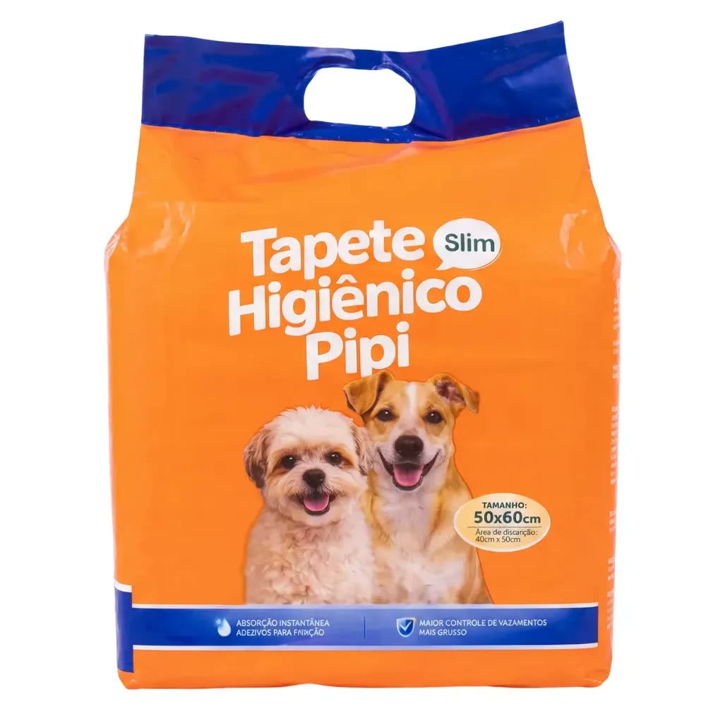 Tapete Higiênico para Cães Slim com 50 Unidades, 50x60 cm, Gel Super Absorvente e Anti Odor