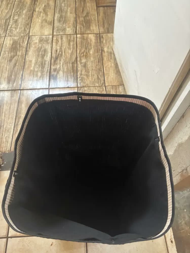 foto de Cesto Organizador De Roupa Suja Com Alça 75 Litros Bambu Dobrável Grande Com Forro De Linho Pítia