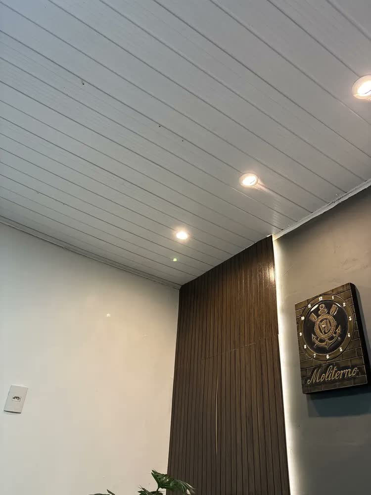 foto de Kit 10x Spot Led Redondo Luminária Embutir 5w Teto Gesso Cor Branco-Frio 6500K Estrutura Branco Marca Youl