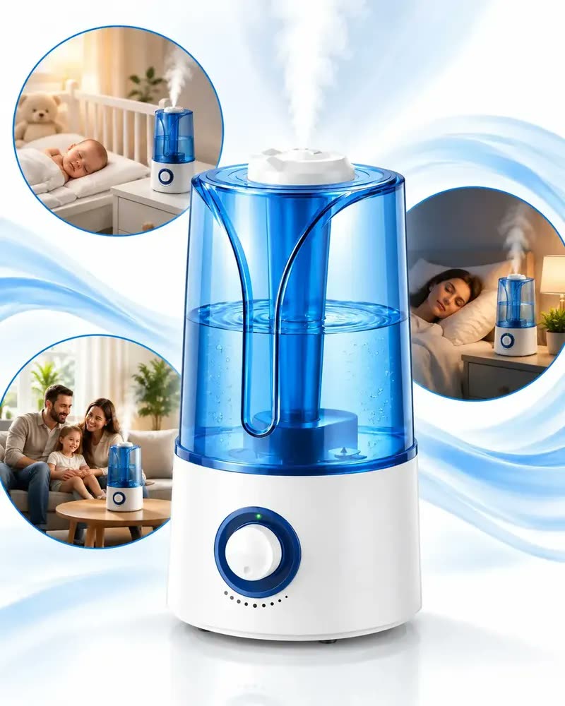 foto de Umidificador de Ar Grande Profissional Ultrassônico Silencioso 3,5 Litros Bivolt Melhor Umidificador para Ambiente Grande Luminária Led Purificador Climatizador Escritório Quarto Sala