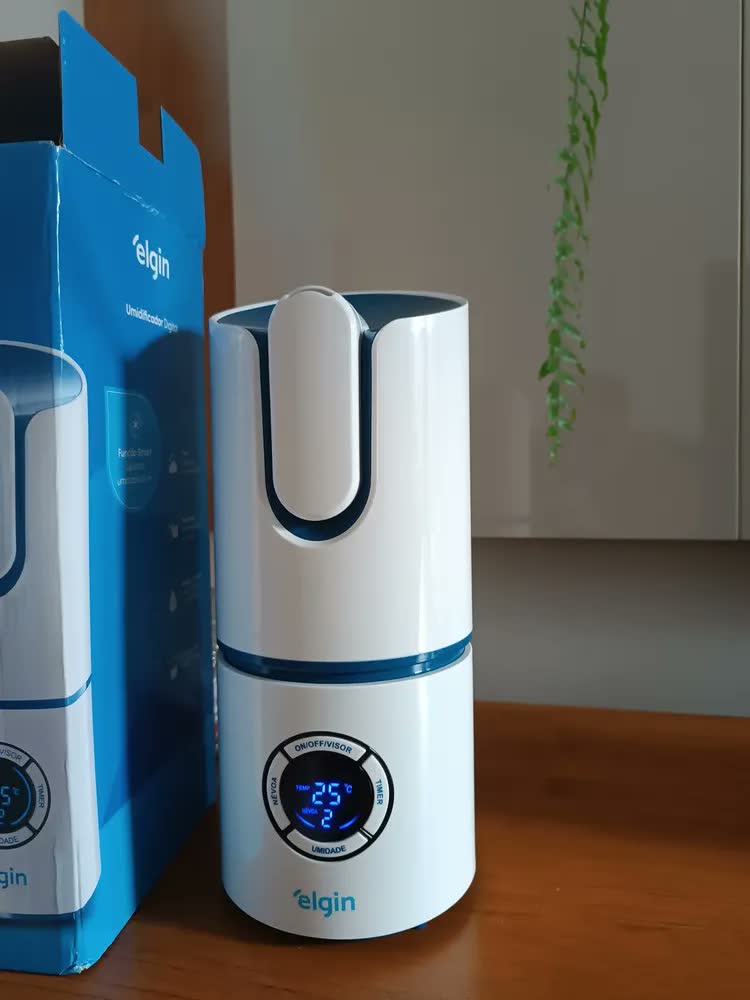 foto de Umidificador De Ar Elgin Ultrassónico Bivolt 127v 220v Ambiente Portátil 360° Difusor De Aromas Aromatizador Silencioso Quarto Bebe Com Tanque De Água Grande De 2,5 Litros Grande Risemberg