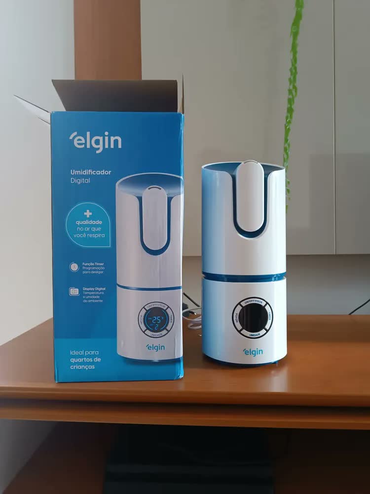 foto de Umidificador De Ar Elgin Ultrassónico Bivolt 127v 220v Ambiente Portátil 360° Difusor De Aromas Aromatizador Silencioso Quarto Bebe Com Tanque De Água Grande De 2,5 Litros Grande Risemberg