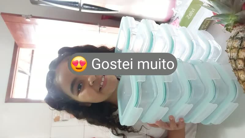 foto de Kit 10 Potes Herméticos Vidro Alto Borossilicato Tampa 4 Travas Marmita Forno Micro-ondas Airfryer Freezer 640ml Zelvi