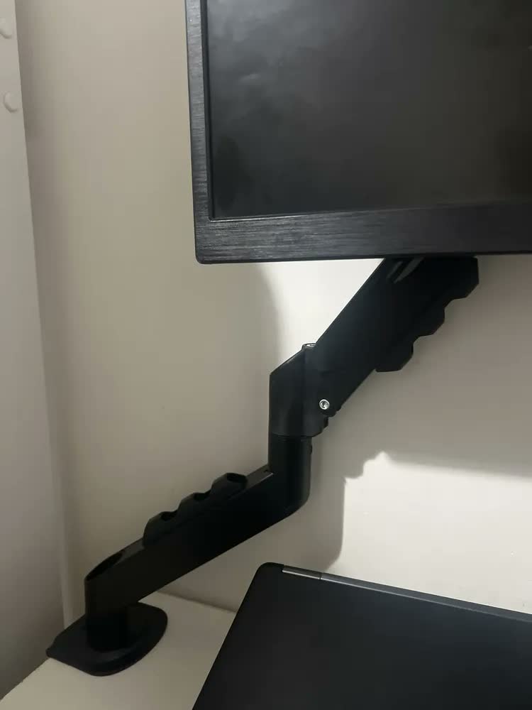 foto de Suporte Para Monitores Articulado De Mesa Pistão A Gás 10-27 Preto