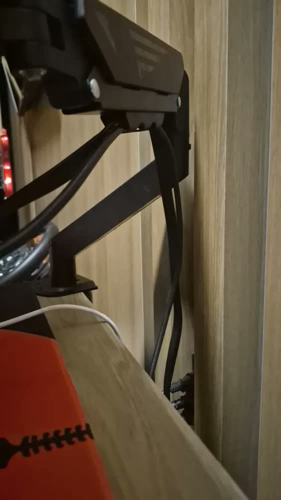 foto de Suporte Para Monitores Articulado De Mesa Pistão A Gás 10-27 Preto