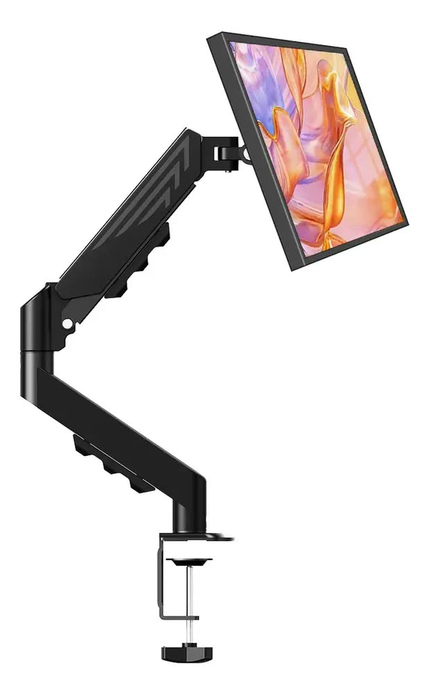 Suporte Para Monitores Articulado De Mesa Pistão A Gás 10-27 Preto