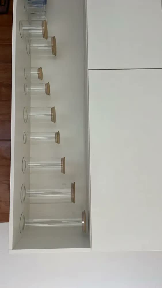 foto de Kit 9 Potes Vidro Borossilicato Herméticos Tampa Bambu Anel Silicone Porta Mantimentos Organizador de Cozinha 8L Zelvi