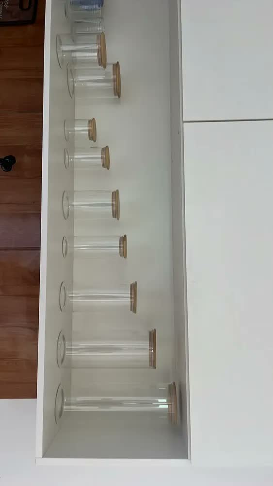 foto de Kit 9 Potes Vidro Borossilicato Herméticos Tampa Bambu Anel Silicone Porta Mantimentos Organizador de Cozinha 8L Zelvi
