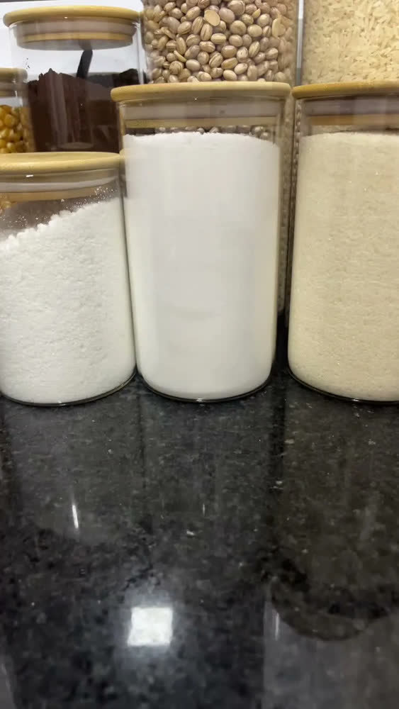foto de Kit 9 Potes Vidro Borossilicato Herméticos Tampa Bambu Anel Silicone Porta Mantimentos Organizador de Cozinha 8L Zelvi
