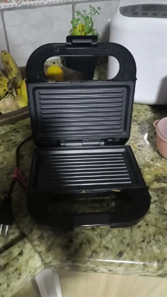 foto de Sanduicheira Elétrica Grill Antiaderente VYROX para 2 Sanduíches, Inox