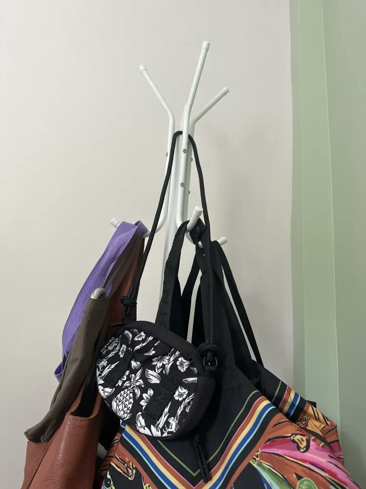 foto de Cabideiro de Chão Mancebo 12 Ganchos Arara Organizadora para Roupas Bolsas Casacos Chapéus Estrutura Metálica 170cm Reforçado