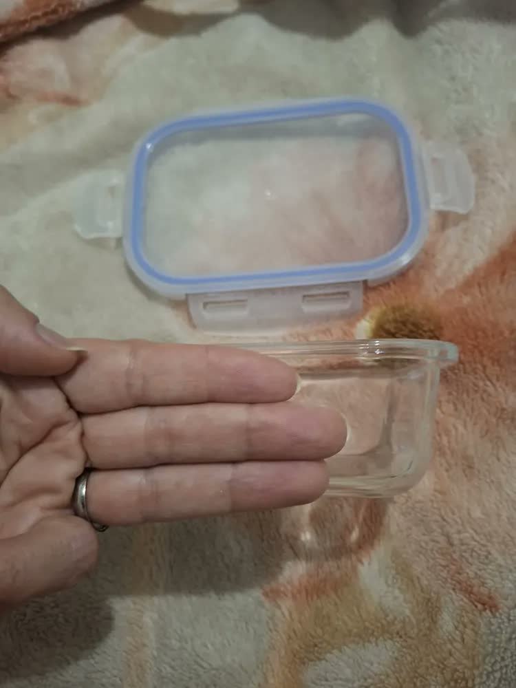 foto de Kit 12 Potes de Vidro Herméticos Retangulares 370ml para Alimentos com Tampa