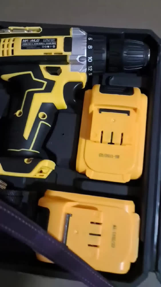 foto de Parafusadeira Furadeira Impacto Sem Fio 2 Baterias 48V Profissional Bivolt Maleta Kit Completo Acessórios LED Eixo Flexível Torque Ajustável Velocidade Variável Reversível Mandril 10mm Brocas Hardline