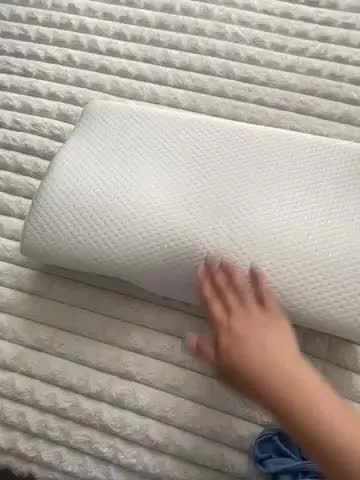 foto de Pluma Negra Travesseiro Cervical Ortopédico de Espuma Viscoelástica Anti-Ronco, Ergonômico e Respirável, Suporte para Pescoço e Coluna, Conforto para Dormir de Lado e de Costas, Capa Removível Lavável