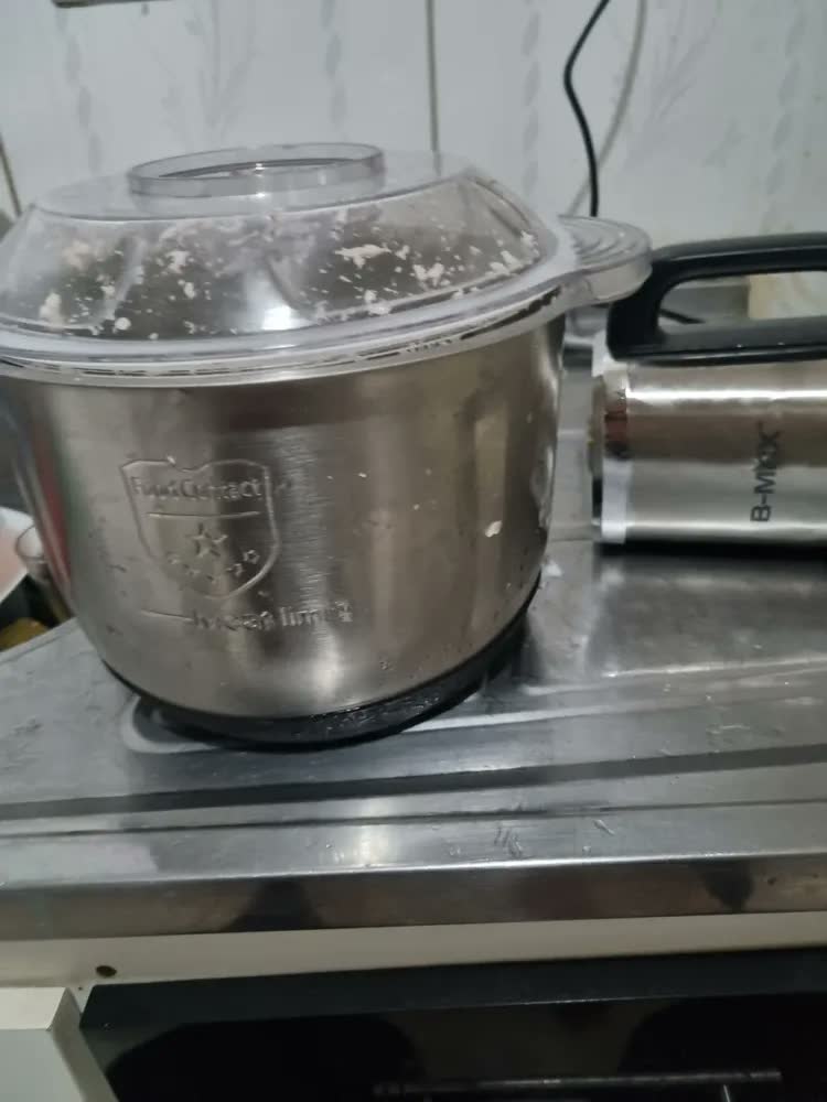foto de Processador De Alimentos Elétrico 5 Litros 3 Velocidades Aço Inox Multiprocessador Triturador e Cortador com Descascador de Alho
