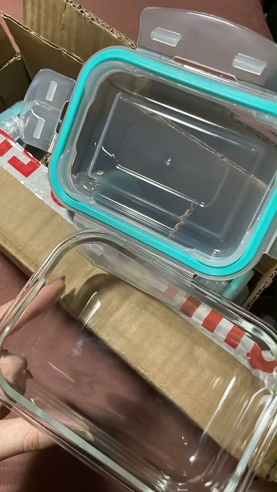 foto de Kit Com 5 Potes De Vidro Borossilicato Para Marmita Tampa Hermética 370ml Livre de BPA - Cozynook