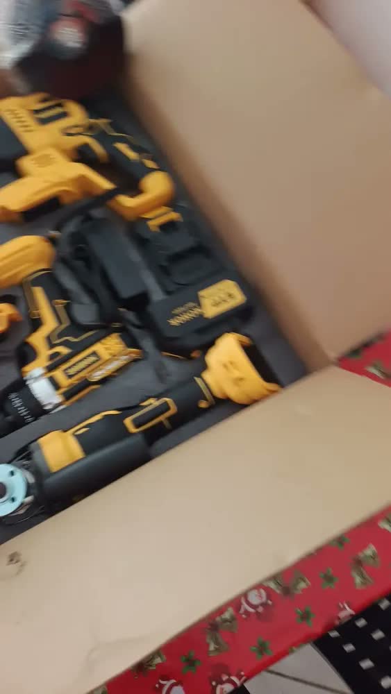 foto de Kit Ferramentas Elétricas MOHOR 4 em 1 com 2 Baterias, Furadeira Parafusadeira, Martelete, Esmerilhadeira e Chave de Impacto