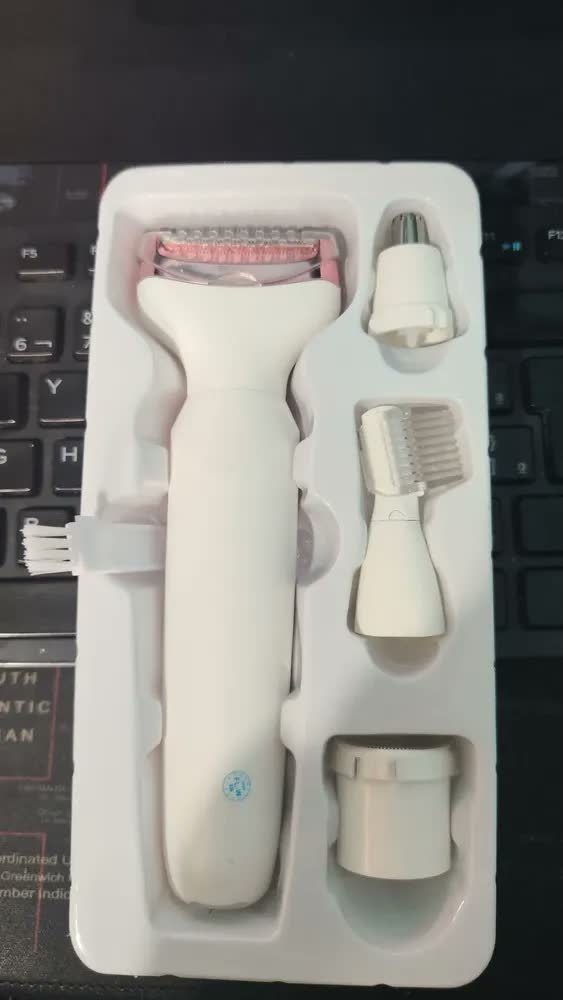 foto de Depilador Elétrico 4 Em 1 Feminino Masculino Indolor Recarregável USB Aparador Íntimo Corporal Facial Removedor de Pelos Nariz Orelha Sobrancelha Barba Portátil Multifuncional Sem Dor Para Corpo E Ros